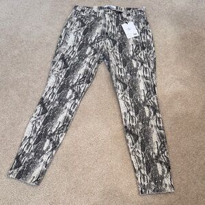 Pistola Black and White Snake Print High-Rise Skinny Jeans, size 29 NWT